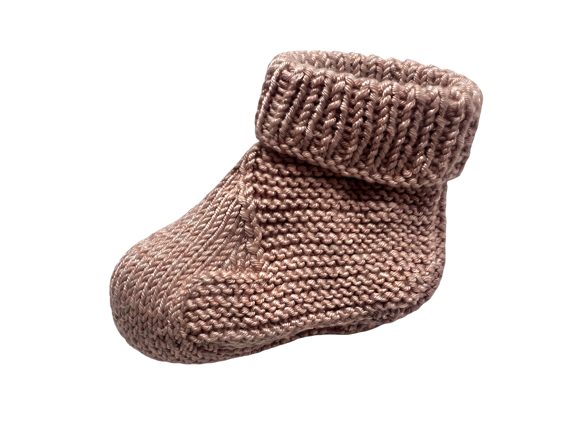 Nene Handmade Knitted Baby Booties | 100% Organic Cotton | 0-12 Months | Beige